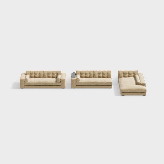 Chic Beige Sofa 3D Model for Creative Spaces