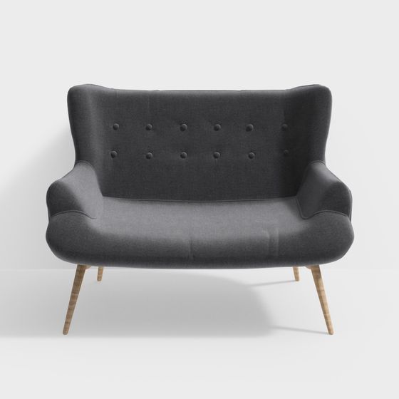 Stylish Gray Fabric Sofa 3D model for Contemporary Homes