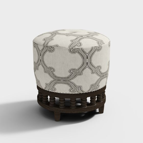 Классический&nbsp;тренд&nbsp;тканевый пуфик белый