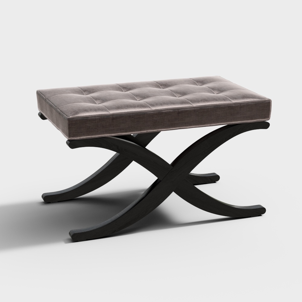 Đương đại&nbsp;xu hướng&nbsp;vải&nbsp;ottoman màu xám1_The Sofa