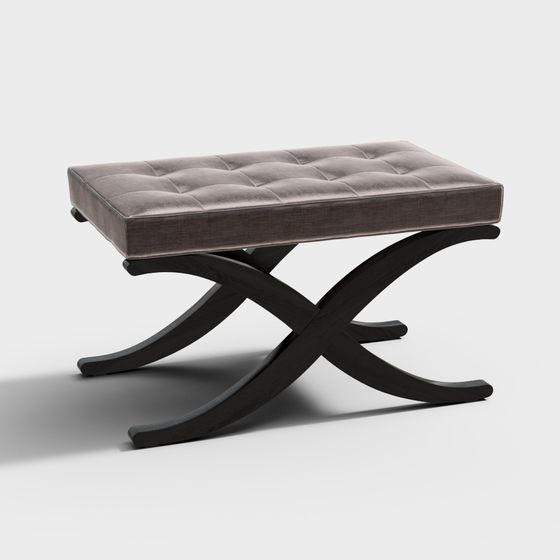 ทันสมัย แนวโน้ม ผ้า โอ๊ตโทมานสีเทา1_The Sofa