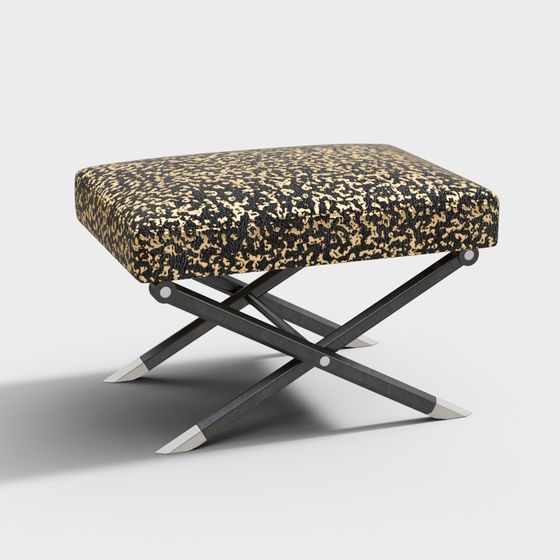 Leopard Print Stool 3D model