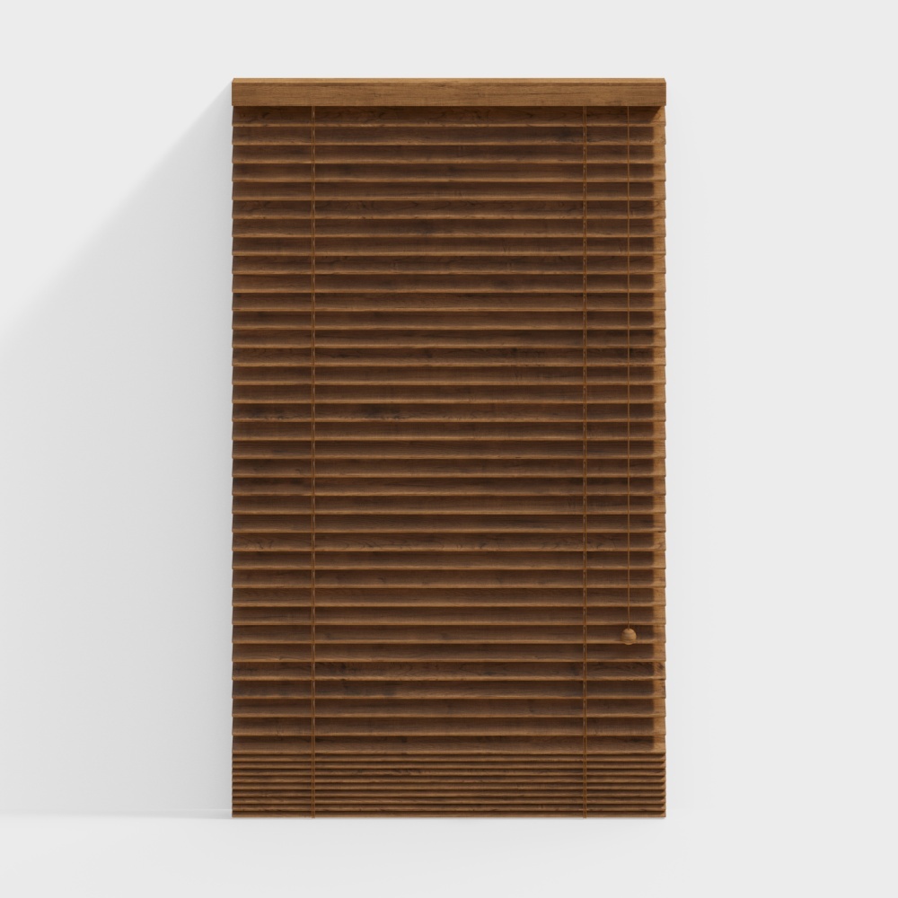 Modern Curtains 3D Model – Earth Tone Fabric