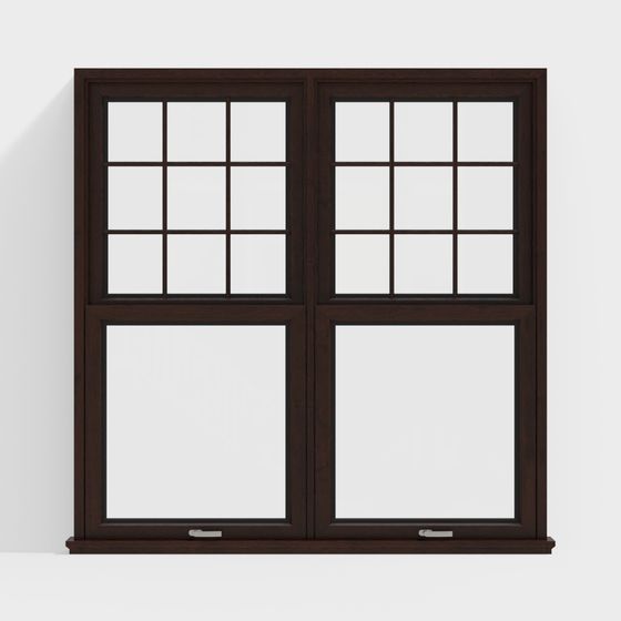 Elegant Low-Poly Window 3D model for Modern Architecture