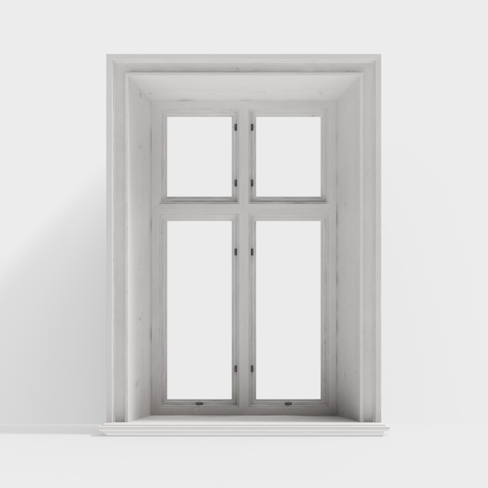 Low-Polygon Window 3D Model – Modern Architecture Design