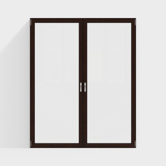 Double Glass Door 3D model - Minimalist Design
