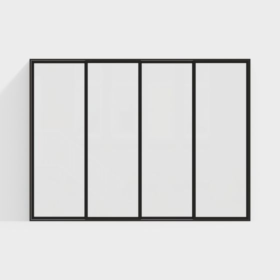 Stylish Glass Partition 3D model for Contemporary Spaces