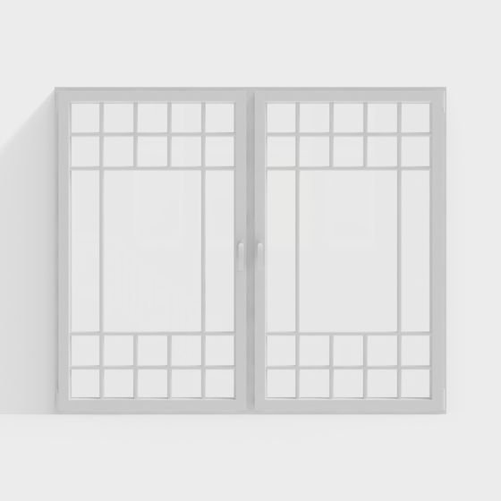 Elegant Low-Poly Double-Opening Window 3D model