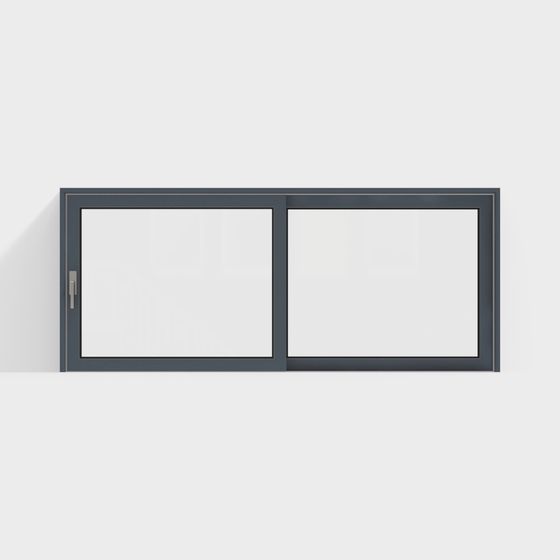 Sleek 2-Panel Sliding Door 3D Model