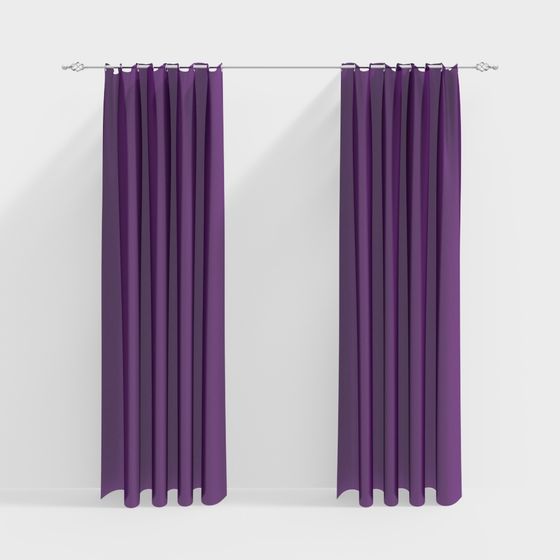 Luxe Velvet Curtains 3D model