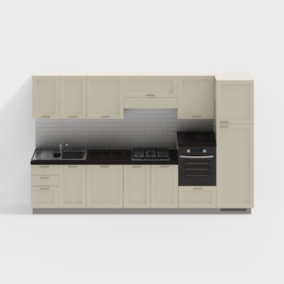 Stylish Minimalist Kitchen 3D model