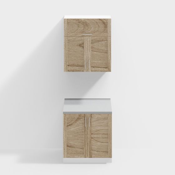 Elegant Wooden Cabinet 3D model for Modern Spaces