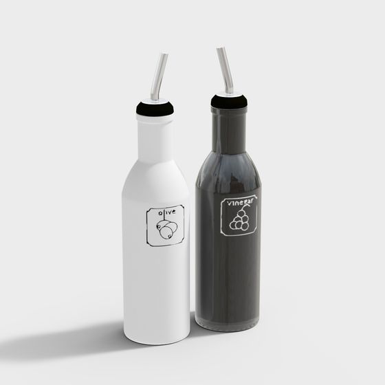 Chic Olive Oil and Vinegar 3D model for Modern Kitchens