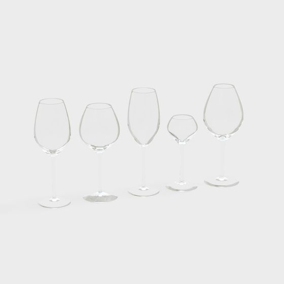 Elegant Glassware 3D model Collection