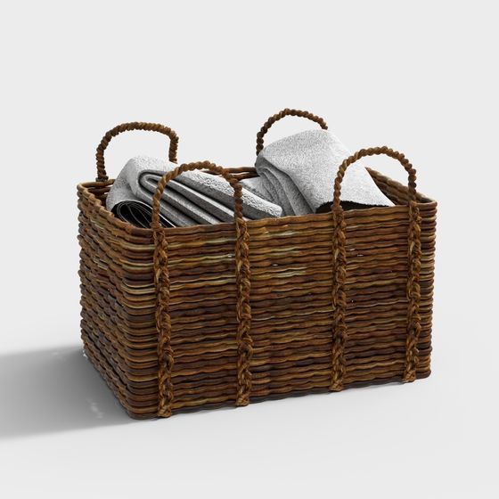 Rustic Woven Basket 3D model for Creative Projects