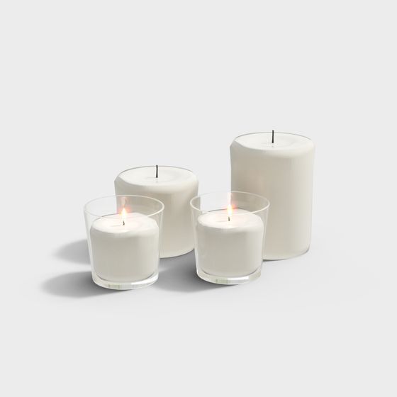 Stylish Low-Poly Candle 3D Model for Creative Projects