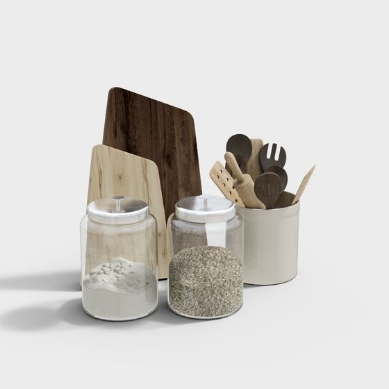 Charming Low-Poly Kitchenware 3D Model for Versatile Use