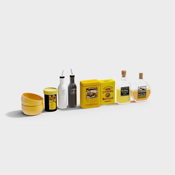 Vintage Spice Jar 3D Model Set