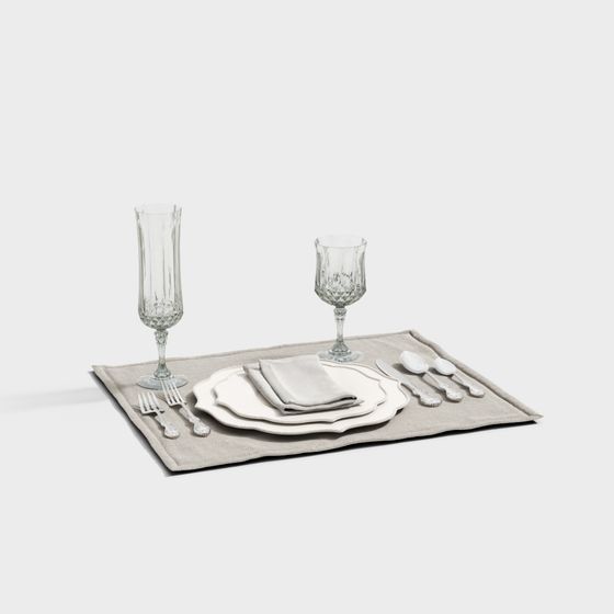 Stylish Dining Set 3D model for Contemporary Spaces