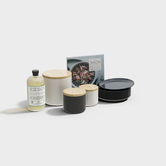 Chic Kitchen Storage Set 3D model for Modern Spaces