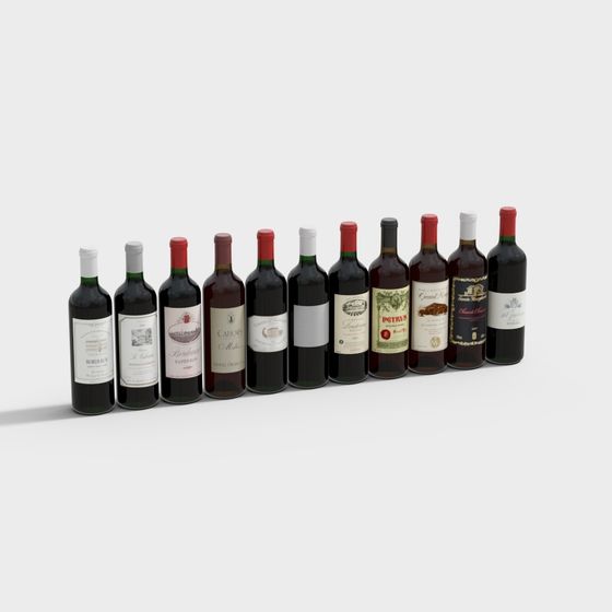 Elegant Wine Bottle 3D Model for Designers