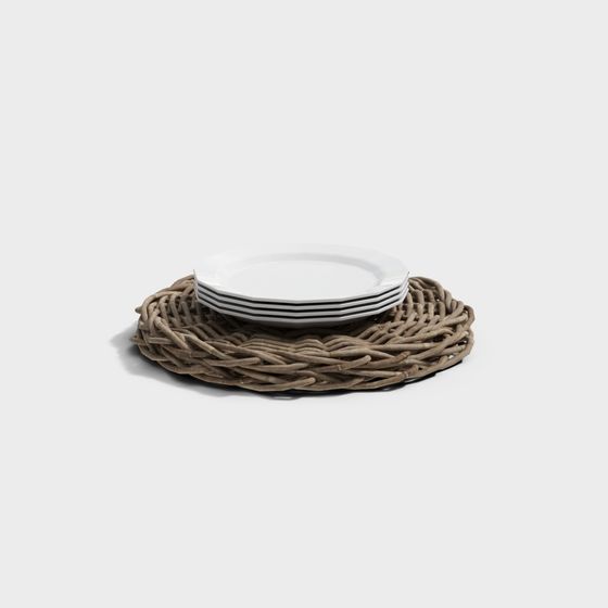 Woven Tray 3D model for Modern Home Design