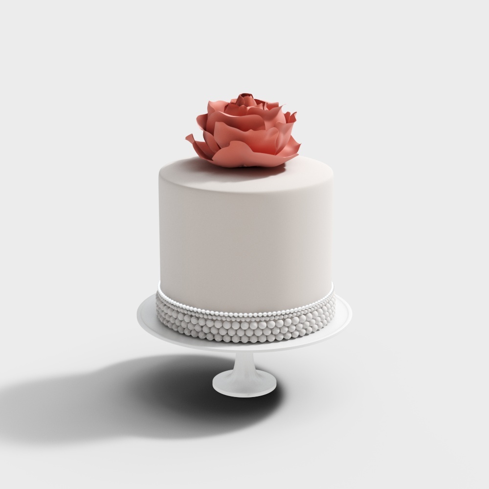 Rose of Love 3D Cake Model