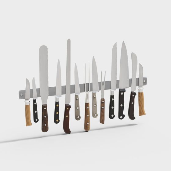 Kitchen Knife Set 3D model for Creative Projects