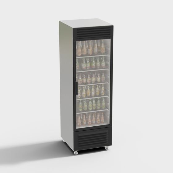 Stylish Low-Poly Refrigerator 3D model