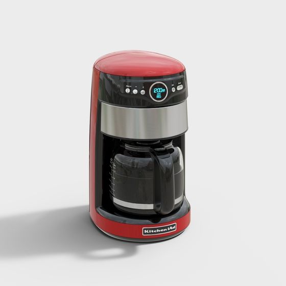 Unique Red Coffee Maker 3D model for Modern Kitchens