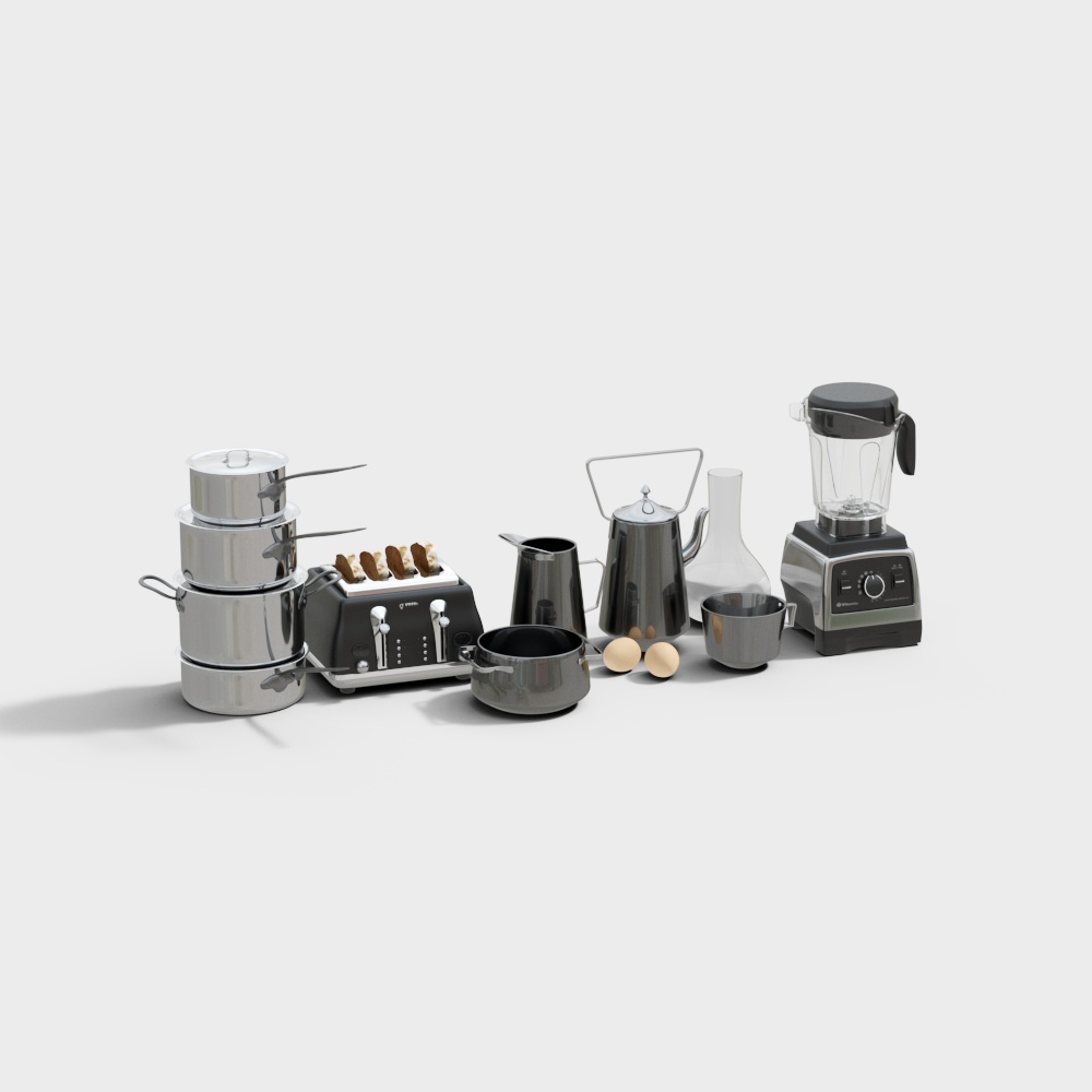 Modern Kitchen Appliances 3D model