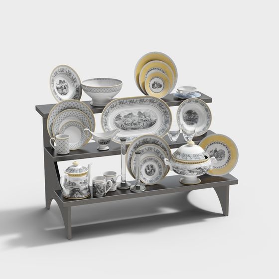 Elegant Porcelain Collection 3D model