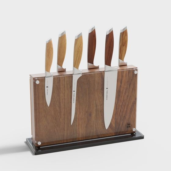 Elegant Knife Set 3D model for Kitchen Design