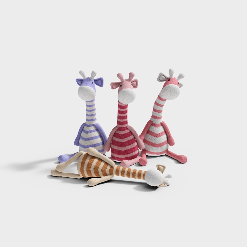 Colorful Rainbow Giraffe 3D model