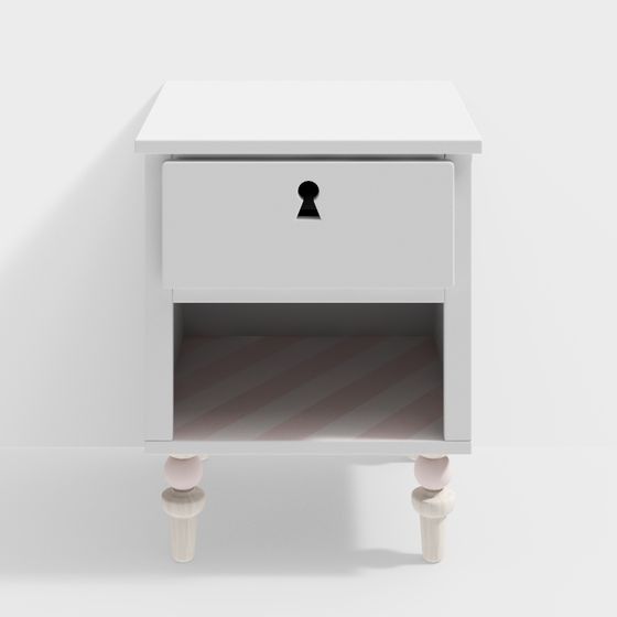 Minimalist Bedside Table 3D model for Modern Interiors