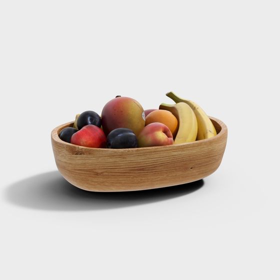 Wooden Fruit Bowl 3D model