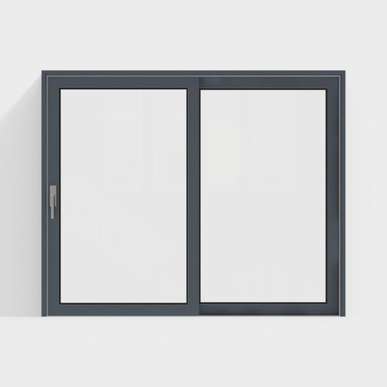 Elegant Sliding Door 3D model for Modern Spaces