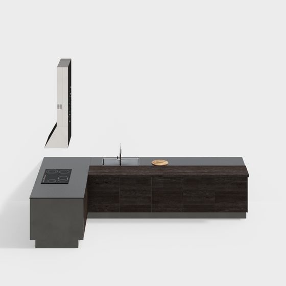 Elegant Modern Kitchen 3D Model for Contemporary Spaces