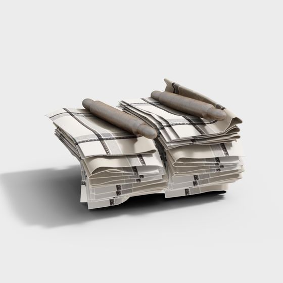 Folded Newspaper Stack 3D model