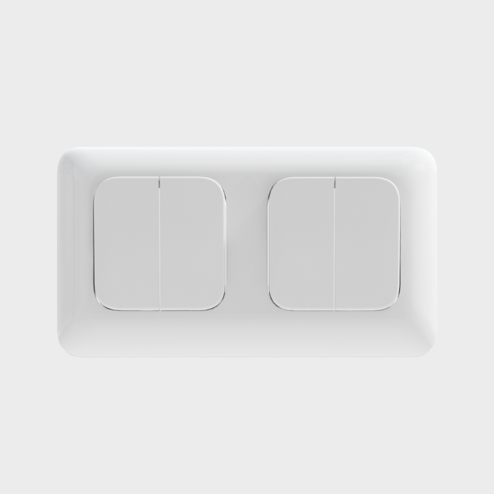 Minimalist Dual Switch Panel 3D model