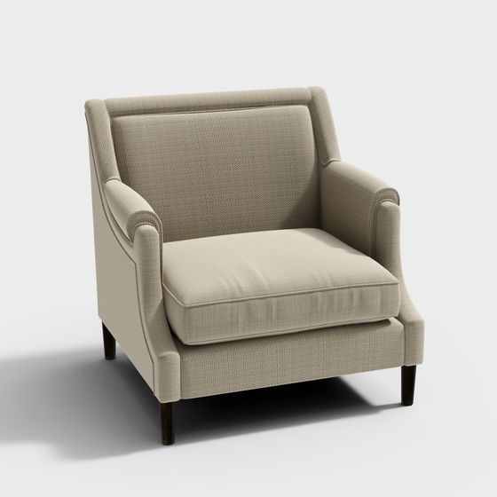 Elegant Low-Poly Sofa Chair 3D model