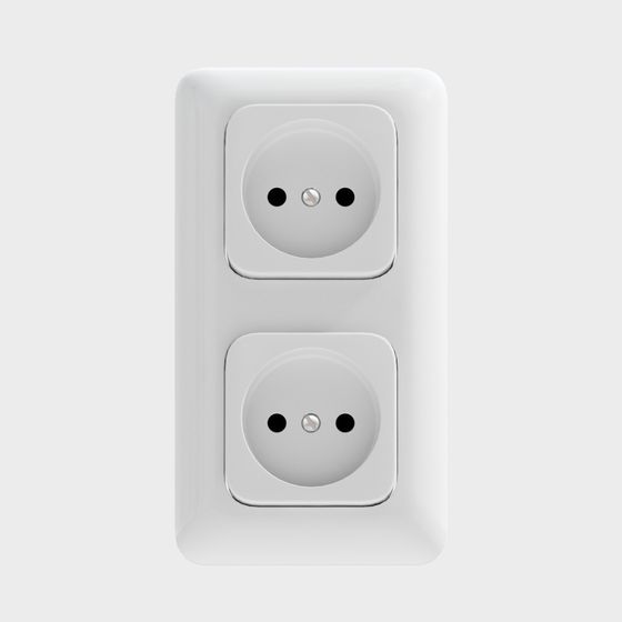 Minimalist Dual Socket 3D model for Creative Projects