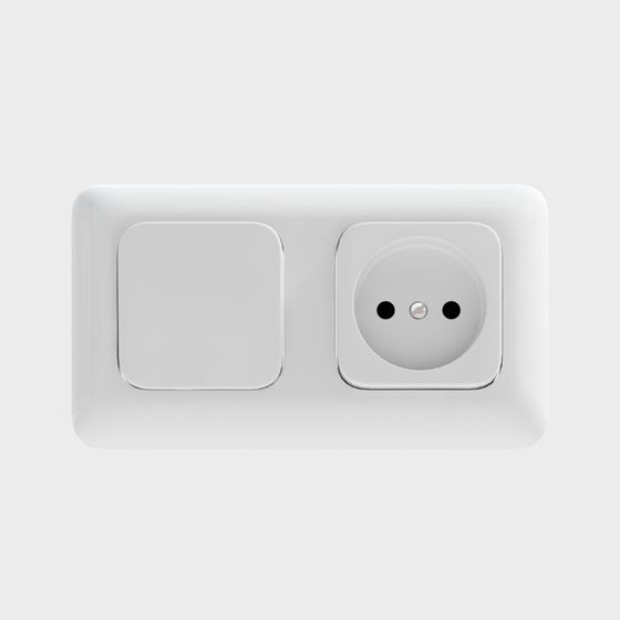 Chic Low-Poly Switch Socket 3D model for Contemporary Spaces