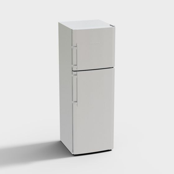 Stylish Minimalist Double-Door Refrigerator 3D model