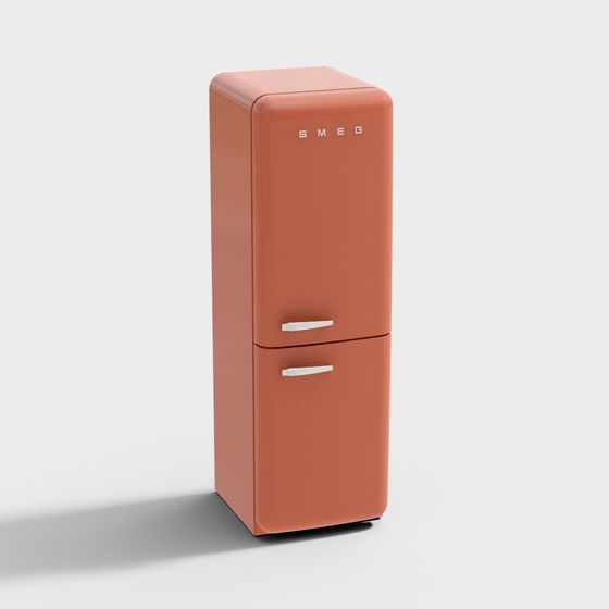 Retro-Inspired 3D Refrigerator Model