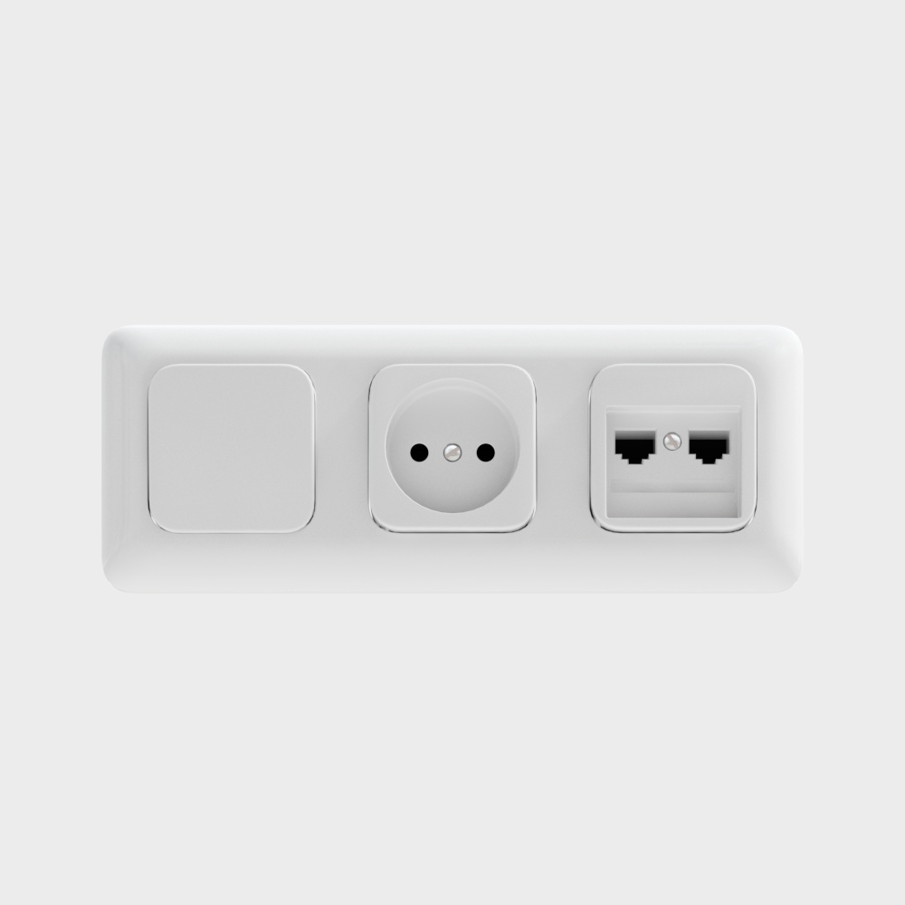 Stylish 3-in-1 Socket 3D model