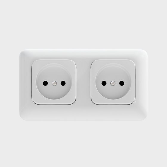 Stylish Low-Poly Double Socket 3D model