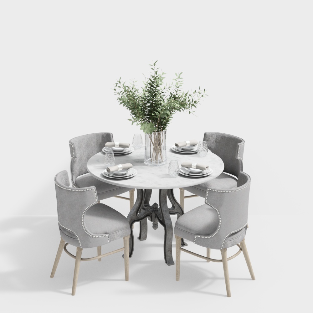 Tavolo da Pranzo e Sedia + Bianca