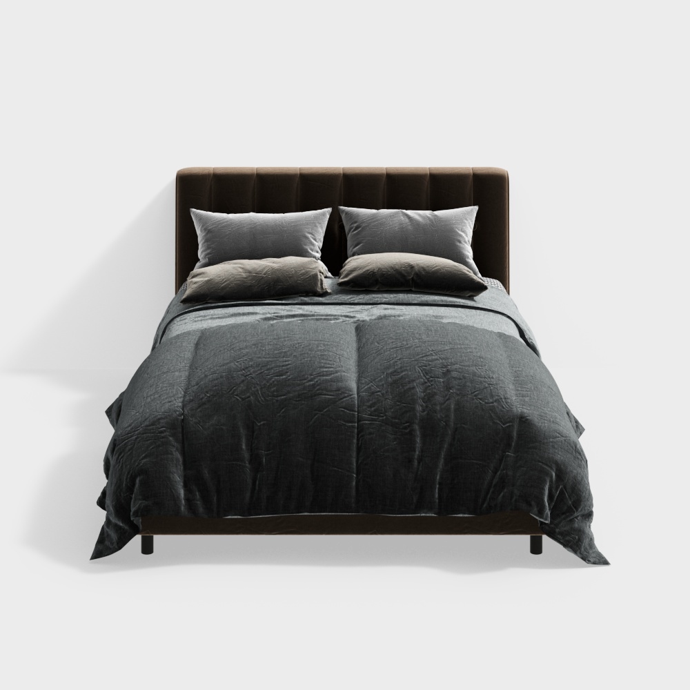 queen size bed+brown-13