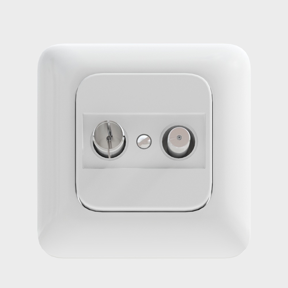 Modern Low-Poly Plug Socket 3D Model